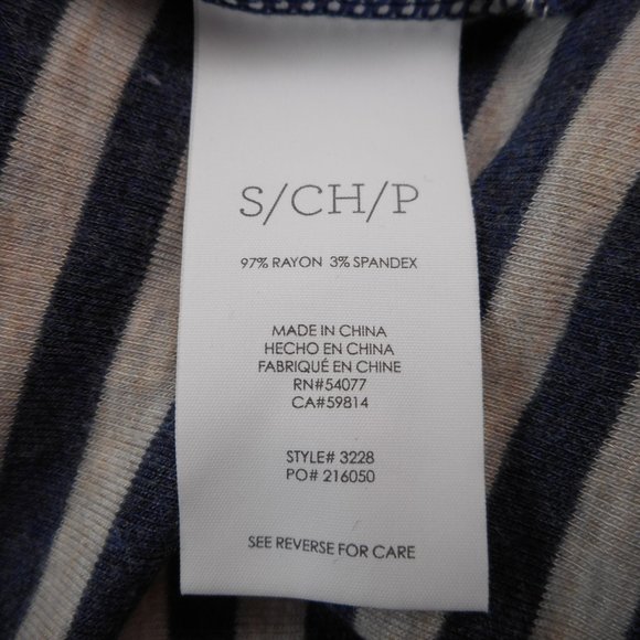 CAbi #3228 Women's S Ernest Knit Shirt Blue Gray Stripe Long Sleeve Stretch - Picture 5 of 6